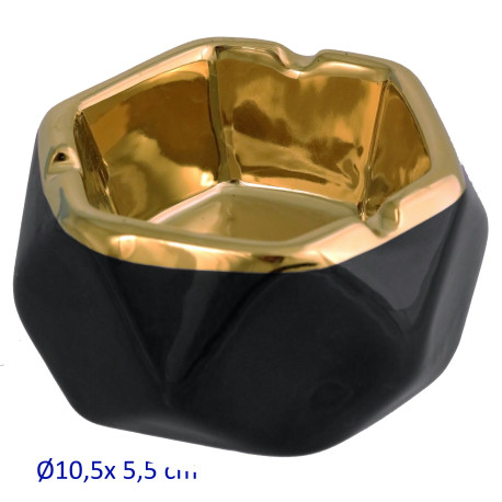 1T. Cenicero de mesa negro/dorado