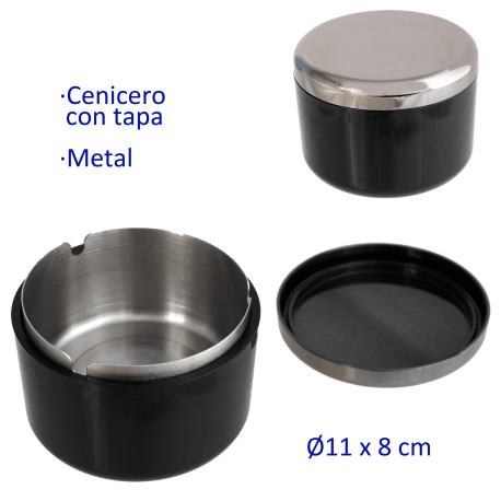 1T. Cenicero de mesa metal con tapa