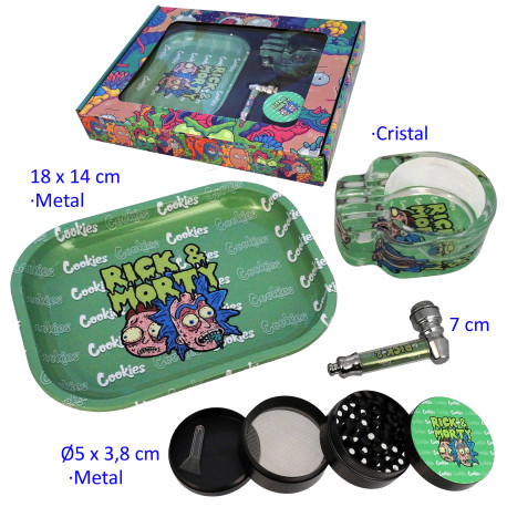 1T. Set con pipa, grinder Ø 5 cm., cenicero y bandeja
