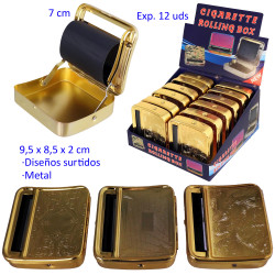 1T. 70mm. Expositor con 12 máquinas metálicas para liar cigarrillos