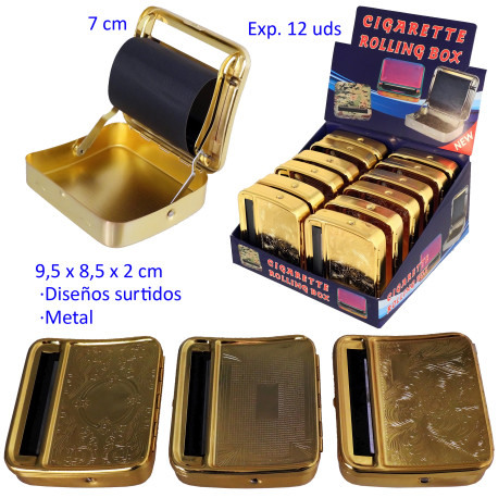 1T. 70mm. Expositor con 12 máquinas metálicas para liar cigarrillos