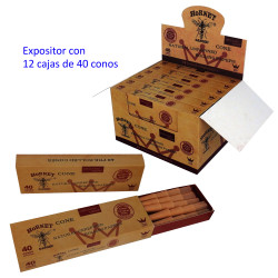 1T. «Hornet» Expositor con 12 cajas con 40 conos de papel sin blanquear