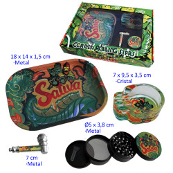 5T. Set con pipa, grinder Ø 5 cm., cenicero y bandeja