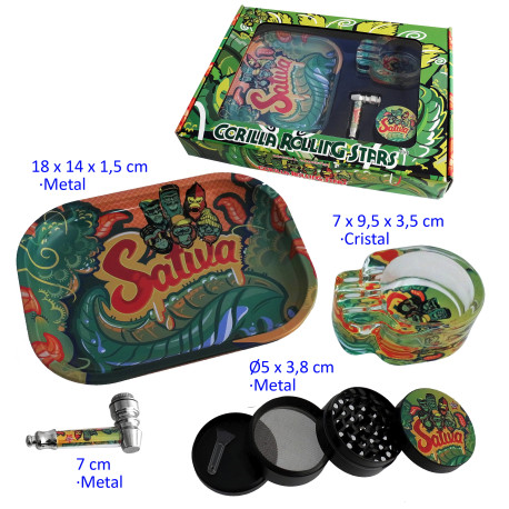 5T. Set con pipa, grinder Ø 5 cm., cenicero y bandeja
