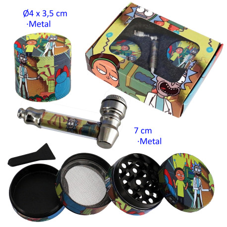 1T. Set con pipa y grinder Ø 4 cm.