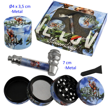 1T. Set con pipa y grinder Ø 4 cm.