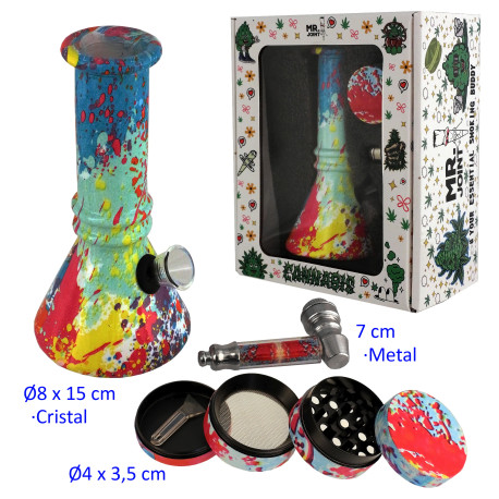 1T. Set con bong, grinder y pipa