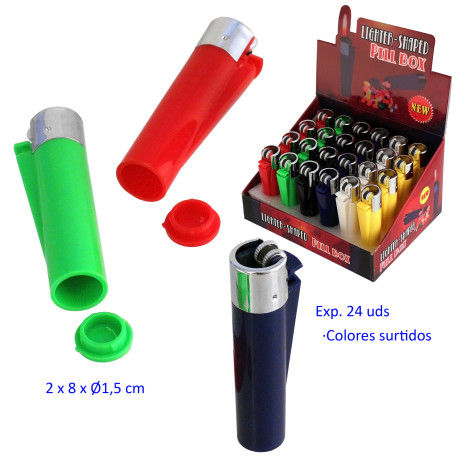 1T. Expositor con 24 botes ocultación con forma de encendedor