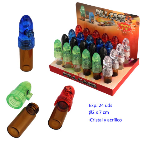 1T. Expositor con 24 botes de cristal