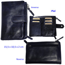 3T. Billetero señora Azul de piel