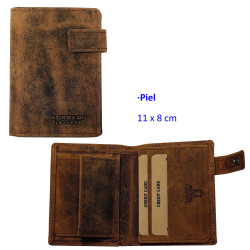 3T. Cartera caballero de piel
