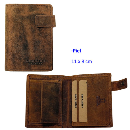 3T. Cartera caballero de piel