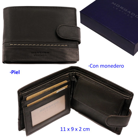3T. Cartera  Marrón de piel