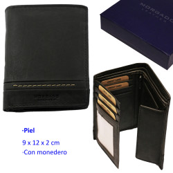 3T. Cartera Marrón de piel