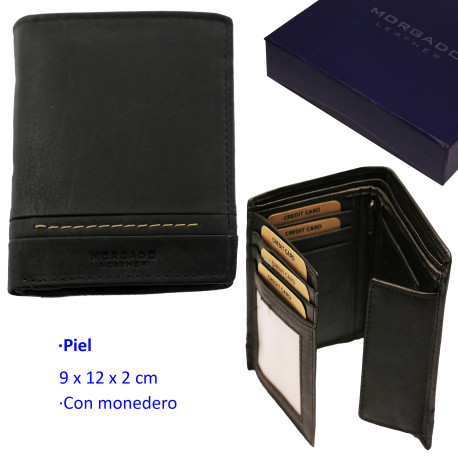 3T. Cartera Marrón de piel