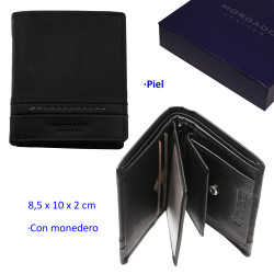 3T. Cartera Negra de piel