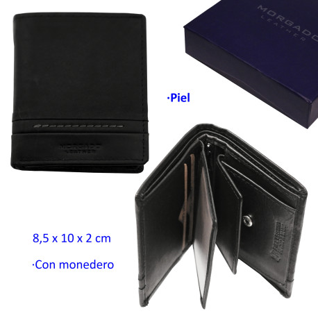 3T. Cartera Negra de piel