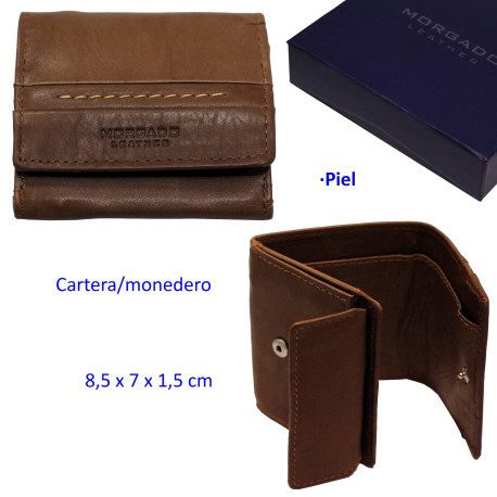 3T. Cartera/Monedero Cuero de piel
