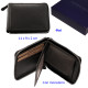 3T. Cartera con cremallera Marrón de piel
