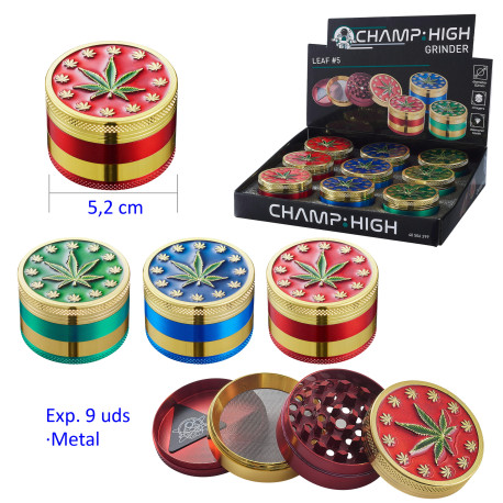 3T. Ø 5,2 cm. Expositor con 9 Grinders «CHAMP HIGH» 4 partes