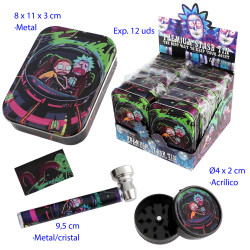 1T. Expositor 12 sets caja, pipa y grinder