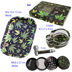 1T. Set con pipa, grinder, cenicero y bandeja