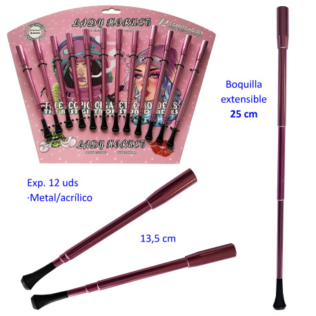 1T. Expositor con 12 boquillas extensibles rosas