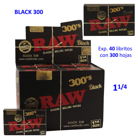 4T. «Raw»  Black 300 1 1/4 Expositor con 40 libritos con 300 hojas papel