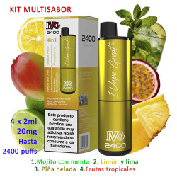 4T. Yellow Edition 20 mg. «IVG 2400» Vaper desechable 4 en 1