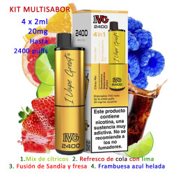 4T. Summer Edition 20 mg. «IVG 2400» Vaper desechable 4 en 1