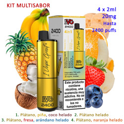 4T. Banana Edition 20 mg. «IVG 2400» Vaper desechable 4 en 1