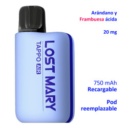 4T. Blueberry Sour Raspberry 20 mg. «Lost Mary TAPPO» Kit recargable