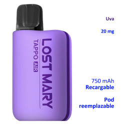 4T. Kit Grape 20 mg. «Lost Mary TAPPO» recargable