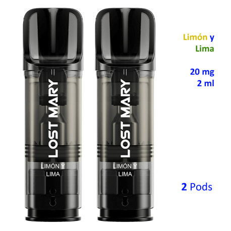 4T. Lemon lime 20 mg. «Lost Mary TAPPO» 2 pods recarga