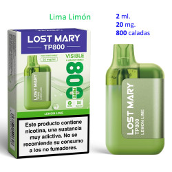4T. Lemon Lime 20 mg. «Lost Mary TP 800» Vaper desechable