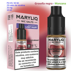 6T. 20 mg. Blackcurrant Apple «MARYLIQ» Sales de nicotina