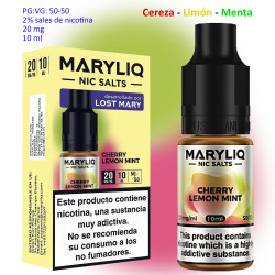 6T. 20 mg. Cherry Lemon Mint «MARYLIQ» Sales de nicotina