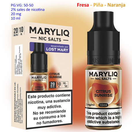 6T. 20 mg. Citrus Sunrise «MARYLIQ» Sales de nicotina