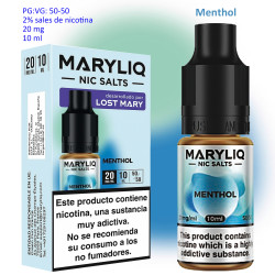 6T. 20 mg. Menthol «MARYLIQ» Sales de nicotina