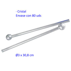 1T. Caja con 80 Pipas de cristal 30,8 cm.