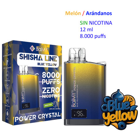 5T. Blue Yellow 0 mg. «BALMY POWER CRYSTAL» Vaper desechable