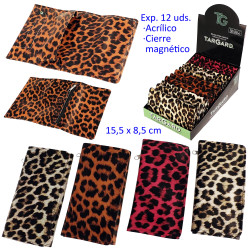 1T. Expositor con 12 bolsas «TG» Leopardo para picadura de tabaco