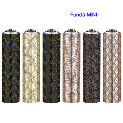 4T. «METALLIC PATTERNS» Exp. 30 encendedores Mini Clipper con funda metal