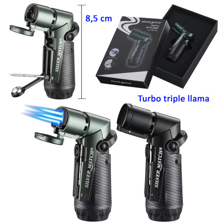 3T. Expositor con 2 encendedores turbo «Silver Match» Skopje 3 llamas