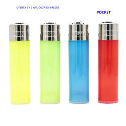 4T. Display with 48 «pocket» translucent lighters refillable