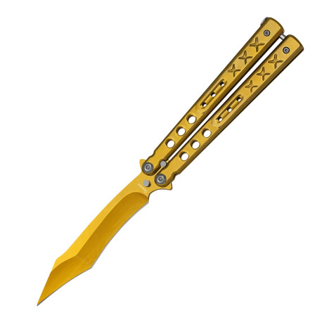 3T. 10,7 cm. Navaja «Albainox» abanico titanio oro