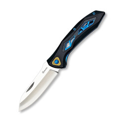 3T. 8,7 cm. Navaja «Albainox» forros y clip baño titanio azul