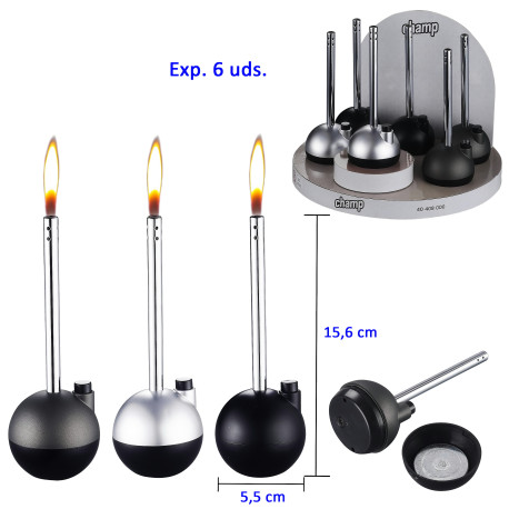 3T. Expositor con 6 encendedores piezo «Champ» bowling