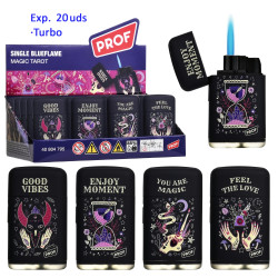 3T. Expositor con 20 encendedores jet flame «Prof» Magic Tarot