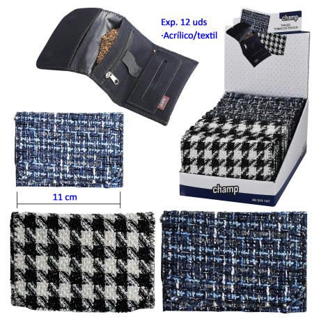 3T. Expositor con 12 bolsas para picadura de tabaco «Champ» tweed